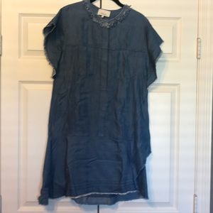 Phillip Lim Chambray Asymmetrical Drop-Waist Dress